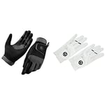 TaylorMade Men's Rain Control Golf Glove, Black, Large & Men's Stratus Tech Golf Glove (2 Pack), White, Large