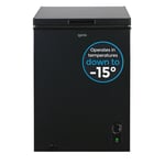 Igenix IG100B Freestanding Chest Freezer, 99 Litre Capacity with Freezer Basket, Suitable for Outbuildings and Garages, Black
