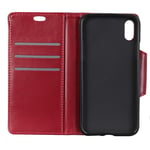 Flip Case for iPhone XS Max, Business Case with Card Slots, Leather Cover Wallet Case Kickstand Phone Cover Shockproof Case for iPhone XS Max (Dark Red)