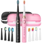 Elektrisk tandbørste, Sonic rengøring, USB genopladelig, FW-507-420-BW-Set