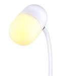 GRUNDIG 3-i-1 LED-lampa - Trådlös telefonladdare Qi-teknik - Bluetooth-högtalare - Läslampa - Vit