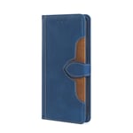 GOKEN Leather Case for Xiaomi Redmi Note 10 5G (6.5") / Poco M3 Pro 5G, Magnetic Closure Full Protection Book Style Wallet Flip Cover with Kickstand and Card Slots, PU/TPU Case Phone Shell (Blue)