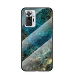 Redmi Note 10 Pro Marmorskal 9H Härdat Glas Baksida Glassback® V MultiColor Emerald Green