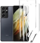 Protecteur D'écran Samsung Galaxy S21 Ultra 2 Pièces - Film Hydrogel Tpu Flexible Transparent Hd Anti-Rayures, Autocollant Facile À Installer
