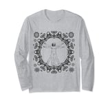 Zallij Vitruvian Man Leonardo da Vinci Moroccan Art Long Sleeve T-Shirt