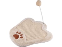 Homea Kattklösbräda I Tassform Med Pompong, 35 X 35 X 23 Cm, Beige