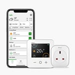 Wiser Smart Thermostat Heating Kit Thermostat Kit 2 & 1 x Smart Plug – Conventional Boilers Heating & Hot Water Complete Heating Control Anywhere DIY Install