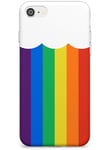 Rainbow Stripes & Clouds Slim Phone Case for iPhone 7, for iPhone 8 | Clear Silicone TPU Protective Lightweight Ultra Thin Cover Pattern Printed | Colours Colourful Rainbows Cute Pretty