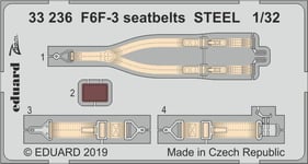 EDP33236 - Eduard Photoetch Zoom 1:32 - F6F-3 Seatbelts STEEL