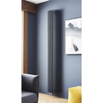 Anthracite Curved Vertical Radiator 2000mm (H) x 351mm (W) (Rome)