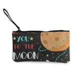 Unisex Wallet,Coin Bags,Canvas Coin Purse Valentine's Day Planet Red Heart Love Outer Space Customs Zipper Pouch Wallet for Cash Bank Car Passport