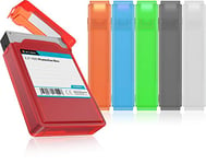ICY BOX Lot de 6 boîtes pour disque dur 3,5 pouces pour la protection ou le rangement, Empilable, étiquetage, étui rigide, Plastique, Multicolore, IB-AC602b-6