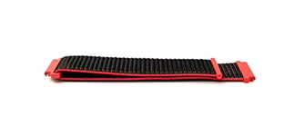 SYSTEM-S Bracelet 22mm en nylon pour montre connectée Huawei Watch Rouge, rouge/noir, Eine Grösse