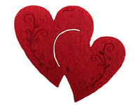 Petra's Bastel News Streuartikel Lot de 30 Doubles cœurs avec Tribal en Feutre Rouge 18 x 12 x 3 cm