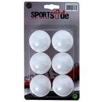 SPORTSIDE - 6 Balles de Ping Pong - Jeu de Raquette - Tennis de Table - 046577 - Blanc - Plastique - 4 cm - Article de Sport