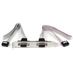 StarTech.com Support de port série DB9 16 pouces à 2 ports vers en-tête 10 broches (PLATE9M2P16)