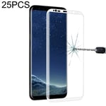 NiuDian Screen NWD 25 PCS For Galaxy S8 Plus Full Screen Edge Glue Tempered Glass Screen Protector (Black) Protect (Color : White)