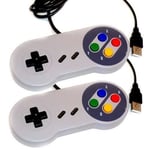 Kabalo 2 x Remplacement USB Manette Contrôleur de jeu à la manière de 'Super Nintendo' console SNES. Pour USB ordinateur personnel.