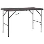 BEAU-Table de jardin Table de balcon Table à manger 4-6 personnes pliante Marron 120x60x74cm PEHD Aspect de rotin1583