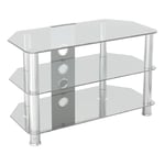 AVF SDC800 Shaped Universal Clear & Chrome TV Stand For Up To 42"