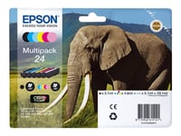 Epson 24 Multipack - Pack de 6 - noir, jaune, cyan, magenta, magenta clair, cyan clair - originale - cartouche d'encre - pour Expression Photo XP-55, XP-750, XP-760, XP-850, XP-860, XP-950...