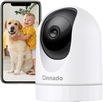 Cinnado WiFi Security Camera Indoor - 2K Pet Dog Cameras House Security with APP