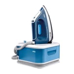 Braun CareStyle Compact Pro IS2565BL, Steam Iron with FreeGlide 3D Technology, iCareMode, Eco and Turbo Modes, Vertical Steaming, Anti-Drip, 1.5L Water Tank, 2400W, Blue