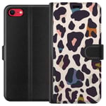 Apple iPhone SE (2020) Svart Plånboksfodral Leopardmönster