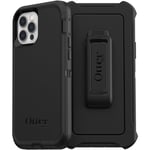 OtterBox iPhone 12 & iPhone 12 Pro Defender Series Case - BLACK, Rugged & Durable, with Port Protection, Includes Holster Clip Kickstand