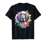 English Setter Dog Watercolor Artwork T-Shirt