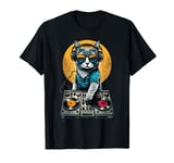 EDM Cat DJ, DJ Cat in Sunglasses, House Cat with Headphones T-Shirt