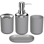 4 Pcs Plastic Bathroom Accessory Set,Bath Toilet Brush Accessories Set with Toot