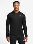 Nike Dri-Fit Trail Long Sleeve Running Top - Black, Black, Size 2Xl, Men