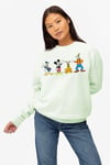 Mickey Mouse & Friends Line Up Womens Crew Sweatshirt