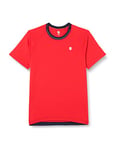 K-Swiss Men's Heritage Tee Classic Tennis Shirt, red, XS