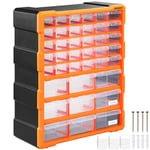Organiseur 39 tiroirs Boîte de rangement extensible avec étiquettes Casier à vis outils petites pièces Maison atelier