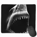 Black and White Shark Mouse Pad with Stitched Edge Computer Mouse Pad with Non-Slip Rubber Base for Computers Laptop PC Gmaing Work Mouse Pad
