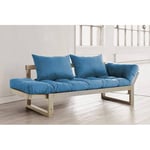 Inside75 Banquette méridienne style scandinave futon bleu EDGE couchage 75*200cm