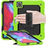 FANSONG iPad Pro 12.9 Case 2021(5th / 4th Generation) with Screen Protector Shockproof Rugged Cover for Gen 4th iPad Pro 12.9 2026 Hand Strap Pen Holder Rotating Stand