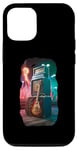 Coque pour iPhone 12/12 Pro Ampli de guitare artistique psychédélique au design cool à bascule