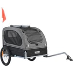 VEVOR Dog Bike Trailer, Supports up to 88 lbs, Pet Cart Bicycle Carrier, Easy Folding Frame with Quick Release Wheels, Universal Bicycle Coupler, Reflectors, Flag, Collapsible to Store, Black/Gray