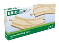 BRIO World Curved Switches Wooden Train Track for Kids Age 3 Years Up - Compatible with all Railway Sets & Accessories