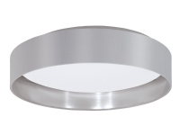 Eglo Maserlo 2 - Taklampe - LED - 21.6 W - klasse F - varmt hvitt lys - 3000 K - grå, hvit, sølv
