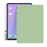 ZOYU iPad Air 4th Generation 10.9 Inch case with Pencil Holder, Flexible Translucent Soft TPU Back Cover Ultra Slim Lightweight Stand, Protective Case for iPad 4th Gen 10.9" 2020 Tablet, Green