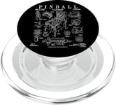 Pinball Arcade Gaming Machine Vintage Gamer Imprimé Brevet PopSockets PopGrip pour MagSafe