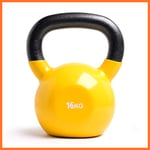 Cast Iron Fitness Kettlebell Heavy Weight Kettle Bell (4kg-18kg) For Home & Gym Weight Training With Easy Grip Non-Slip Handles,yellow,16kg
