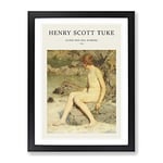 Cupid And Sea Nymphs By Henry Scott Tuke Exhibition Museum Painting Framed Wall Art Print, Ready to Hang Picture for Living Room Bedroom Home Office Décor, Black A2 (64 x 46 cm)
