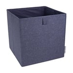 Bigso Box of Sweden boîte Cube pour l’étagère ou l’Armoire – Grande boîte de Rangement pour vêtements, Jouets, Fournitures de Bureau, etc. – boîte Pliable en Polyester et Carton – Bleu (Bleu)