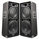 PAIR Max 2x15 3000w Passive DJ BAND KARAOKE PA DISCO Loud Bass Speakers UK Stock