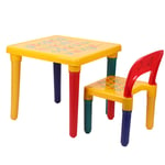BALLSHOP ABC Alphabet Childrens Plastic Table and Chair Set - Kids Toddlers Child Kit